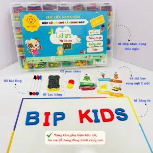 Bảng số và chữ cái nam châm song ngữ 3in1 (BẢN CAO CẤP 309 chi tiết)